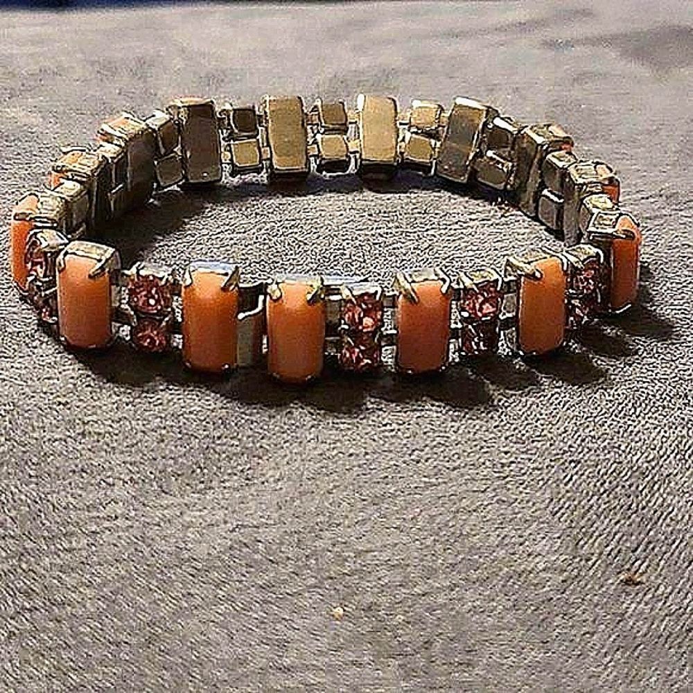 WEISS SILVERTONE PINK CRYSTAL BRACELET-VTG